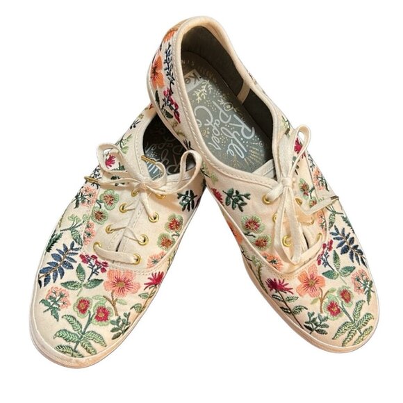 Keds x Rifle Paper Co. Embroidered Garden Party Floral Sneakers, Size 8.5, Boho - Picture 1 of 5